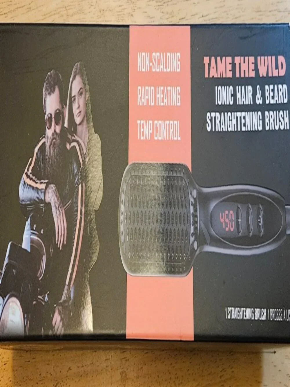 Tame The Wild Ionic Hair & Beard Straightening Brush Digital Temp Control New